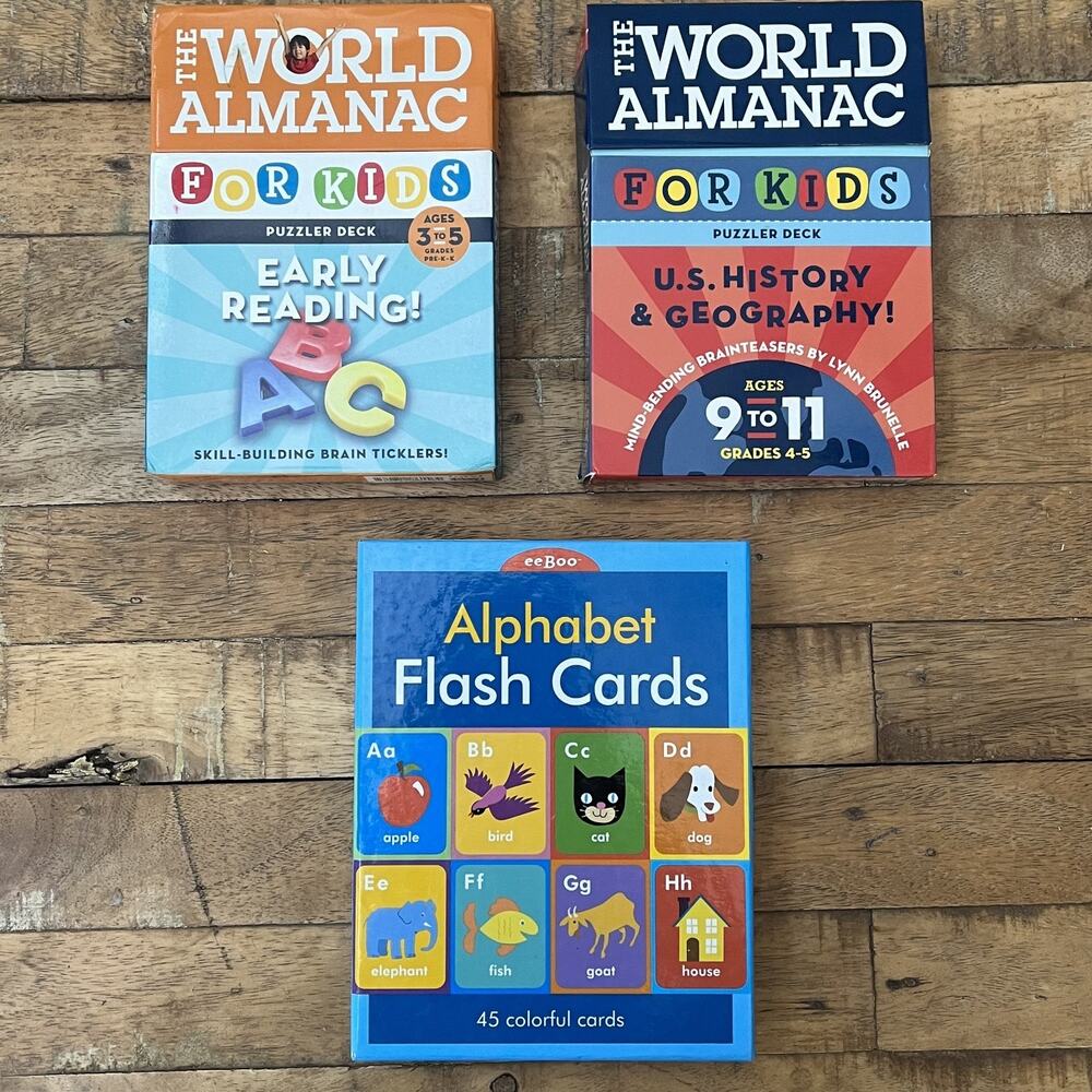 The World Almanac For Kids Puzzler Deck Early Reading Alphabet & U.S. History